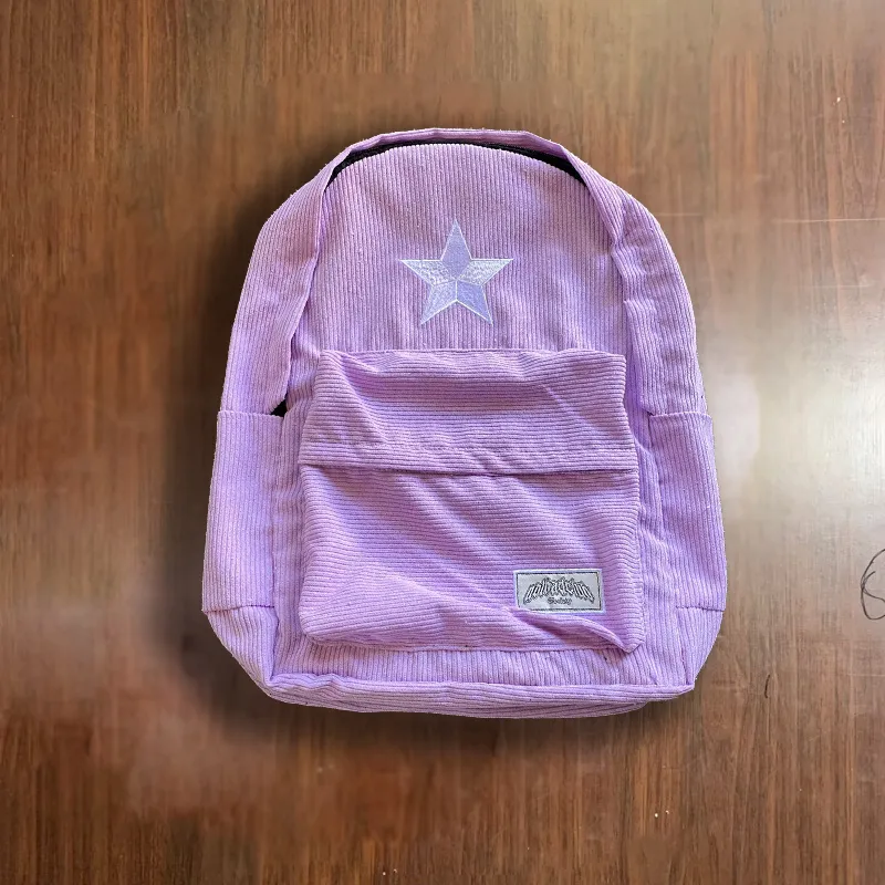 STAR TEAM CORDUROY BACKPACK PURPLE STAR TEAM CORDUROY BACKPACK