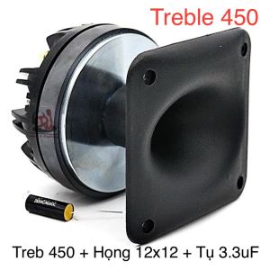 Loa treble kèn rời - loa trép củ loa - loại treb 450 - combo treble 450 kèm họng tụ cản loa cao cấp 3.3uF