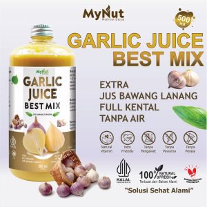 MYNUT JUS BAWANG PUTIH TUNGGAL 500 ML GARLIC JUICE BEST MIX CUKA APEL - LEMON - JAHE MERAH - MADU 100% ASLI PREMIUM QUALITY