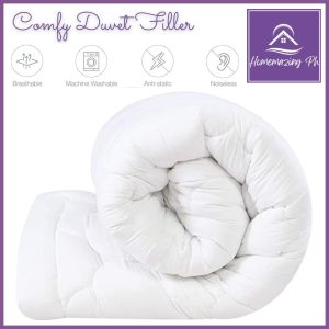 White Duvet Filler Comforter Double Queen King Size I Plain Hotel Quality Duvet Insert Soft Bedding Homemazing PH