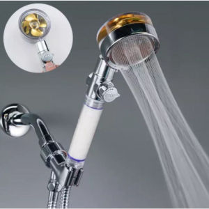 Turbo Fan Shower Head Water Saving High-Pressure Rainfall Propeller AND Jet Shower Head 360