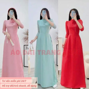 ÁO DÀI TRUYỀN THỐNG ( VOAN TƠ CAO CẤP) MỀM MỊN Đứng Dáng KẾT HOA TAY Lỡ ĐẸP HÀNG MAY SẮN