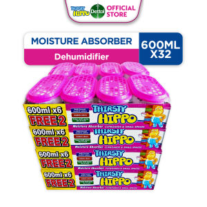 [Bundle of 4] Thirsty Hippo Dehumidifier Moisture Absorber 600ml Buy 6 Free 2