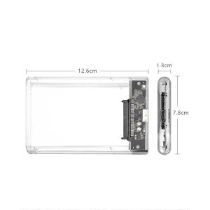 กล่องฮาร์ดดิสก์USB3.0ใส 2.5นิ้ว SATA SSD กล่องใส่ฮาร์ดดิสก์แบบใส พกพาสำหรับโน้ตบุ๊ค ส่งถ่ายข้อมูลได้รวดเร็ว ฮาร์ดดิสก์ภายนอก ชุดต่อพ่วงสตอเรจ