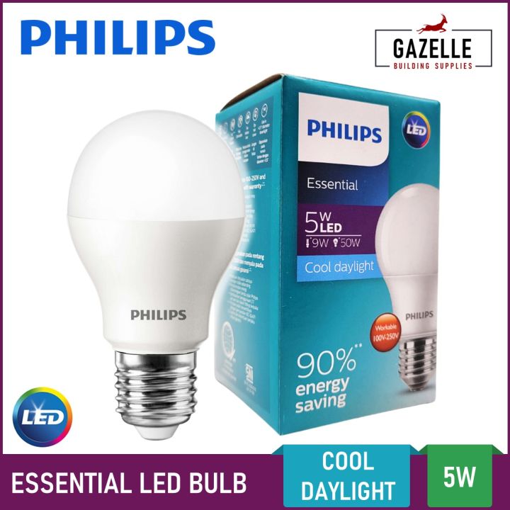 Philips Essential LED Bulb LED Light Bulb Cool Daylight 5 Watts