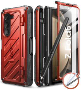 SUPCASE for Galaxy Z Fold 5 Case with S Pen Holder Unicorn Beetle Pro Built in Screen Protector Stand Military Grade Protection Heavy Duty Protective Phone Case for Samsung Fold 5