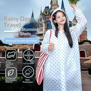 SERENEGLOW Thick Dotted Raincoat for Adults - Waterproof Durable & Eco-Friendly Outdoor Travel Rainwear