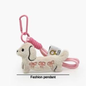 New Cute Plush Dachshund Keychain Bag Pendant Key Chain Cartoon Cute Puppy Dog Accessories Gifts
