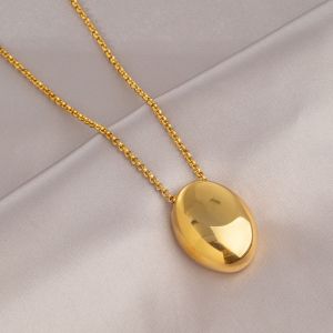 THANKSKY Kim loại mịn Dây chuyền hình giọt nước Hình học Hình bầu dục lớn Dây chuyền áo len dài Cặp đôi nữ Trang phục hàng ngày dây chuyền hình giọt nước bóng Phụ nữ Cô gái
