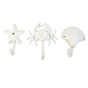 Thanh lịch màu trắng gắn trên tường bằng sắt móc ven biển theo chủ đề tổ chức nhà lối vào lưu trữ