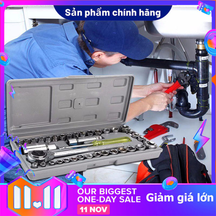 Bộ Dụng Cụ Sửa Chữa Mở Bulong Ốc Vít 40 Món Chuyên Dụng Cho Xe Máy, Ô ...
