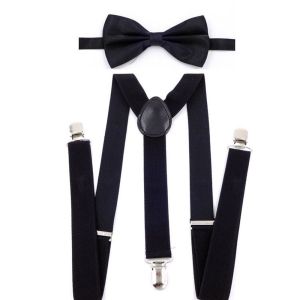 Suspenders Strap Clips,Solid Color Y Shape Elastic Adjustable with Strong Clips Soft Comfortable and Durable Not Shrink and Not Fade for Wedding Party Men Bow Tie Set Ties Accessories Suit Braces