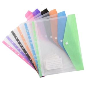 12 Pcs A4 Document Bag with 11 Hole File Organiser File Folder File Bag Document Folder Clear Paper Storage Bag
