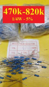 [20-100 con] Điện trở Film 1/4W 470K-820k 5% - Loại tốt