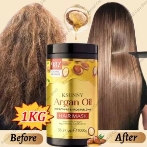 1000ML Keratin Hair Mask Deep Repair Damage Frizzy Hair Soft Smooth Straightening Argan Oil Conditioner