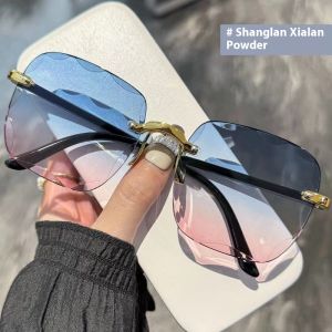 ASRV Fashionable Rimless Square Sunglasses for Women Stylish and Trendy