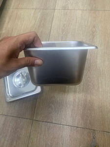 Khay Inox Đựng Thạch Topping Đựng Thực Phẩm Vuông Có Nắp