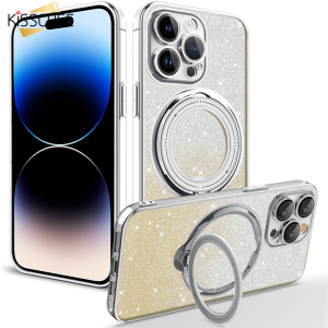 Kisscase Cho Iphone15promax Khung Trường Hợp Gradient Long Lanh Chủ Cho Magsafe Không Dây Sạc Trường Hợp Với Ống Kính Phim Chống Sốc Bìa Cho Apple15 14 13 12 11