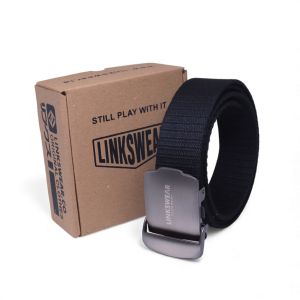 LINKSWEAR Ikat Pinggang Webbing Belt Pria Sabuk Kanvas Ikat Pinggang Sabuk Distro Original Black 03