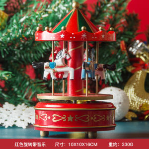 Christmas gift carousel wooden music birthday gift childrens home creative ornaments decoration gift for children
