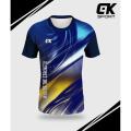 Setelan Baju Dan Celana Badminton Futsal Kaos Bulutangkis SepakBola Volly Printing Jersey Badminton Futsal Volly Jogging. 