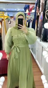 REALPICT COD DRESS AURORA FREE FASMINA BAHAN CERUTY ARMANY MIX BRUKAT IMPORT LD 110 PB 140 TERBARU BEST SELLER TERIMA SERAGAMAN TANGAN PERTAMA KONVEKSI