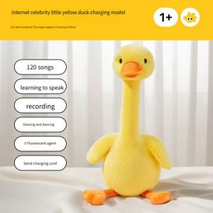 SIRENXI Phiên bản tiếng Anh Đồ chơi nhồi bông vịt điện Hát Vịt nhảy Vịt nhảy múa biết nói Đồ chơi nhồi bông vịt Bạn nói gì Vịt nói chuyện lặp đi lặp lại Quà tặng trẻ em