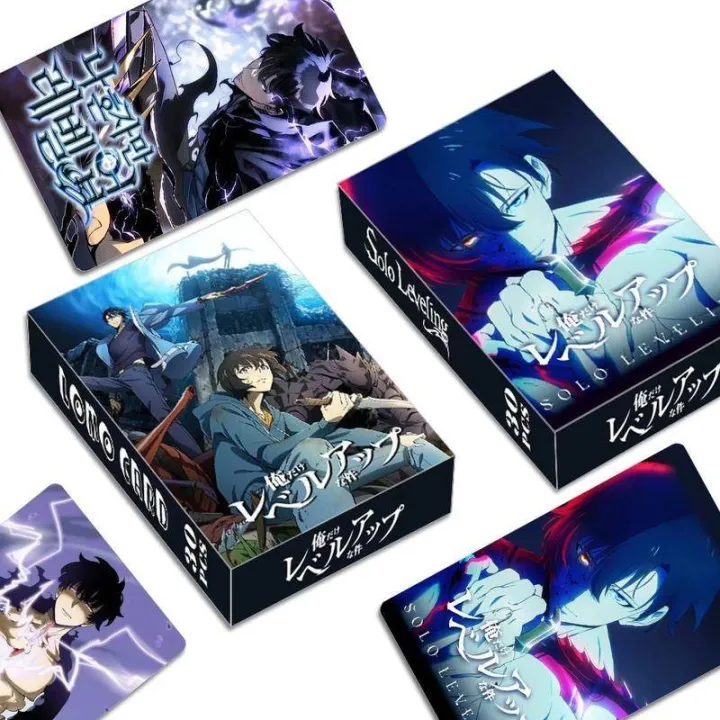 30Pcs/Set Japan Anime Solo Leveling Na Honjaman Level Up Double Sided Printing Card Sung Jin Woo Jin U Seong Cha Hae In Cards for Gift and collection