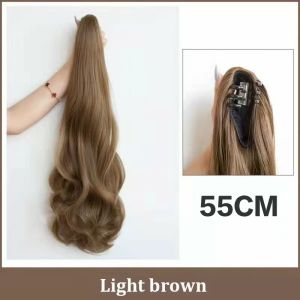 【COD&Ready】55CM Long Curly Wig Womens Ponytail Hair Extensions with MINI Claw Clip Horsetail Fashion Wig Hairpiece Wig Female Long Hair Clip Natural Simulation Long Curly Hair Big Wave High Horsetail Fashion Wigs