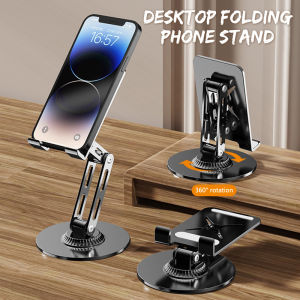 godessing 360 Rotation Aluminium Alloy Foldable Desktop Phone Stand Desk Lazy Tablet Holder Support Mount For IPhone IPad Xiaomi Samsung