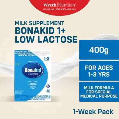 BONAKID 1+ Low Lactose Milk Supplement Powder for Children 1-3 Years Old 400g