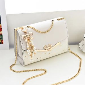 Mặt Kim cương giả túi vuông cho phụ nữ hợp thời trang tô điểm bằng kim sa Túi Đeo Vai PU cho Nữ Túi Đeo Chéo Da