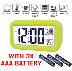 (SG STOCK) Battery Alarm Clock Operated LCD Display Digital Smart Small Snooze Temperature/Many colors/Easy to use