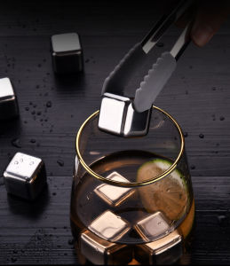 SSGP Reusable 8pcs Stainless Steel Ice Cube Ice Stone Food Grade Safety / Kiub Ais Logam / 304不锈钢冰块冰