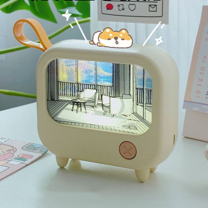 JOY Rechargeable TV Painting Night Light Aesthetic USB Plug TV Lighting ...