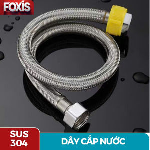 [SUS 304] Một Sợi Dây Cấp Nước Bình Nóng Lạnh Dây Cấp Nước Bồn Cầu FOXIS-20/30/40/50/60CM inox 304 đầu ốc inox 201 mạ crome ti đồng lõi cao su tổng hợp EPDM chịu áp lực cao và nhiệt độ cao. Lõi dây phi 14