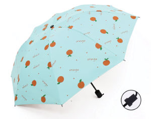 สินค้าพร้อมจัดส่ง****ร่มกันฝน ร่มกักแดด ร่มภาพวาดผลไม้ ร่มสามพับ ลายน่ะรัก