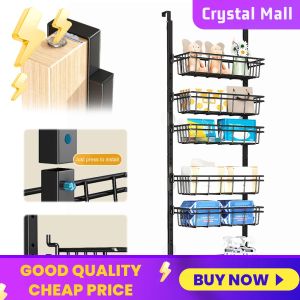 COD [Free Shipping] Heavy-Duty Over The Door 6-Tier Storage Organizer with Detachable Spice Racks for Kitchen and Home Use