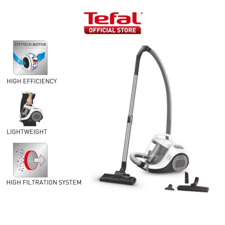 Tefal Swift Power Cyclonic Bagless Vacuum Cleaner TW2947 - Advanced Cyclonic  Technology, 5m cord, Compact, 3 included accessories 750W