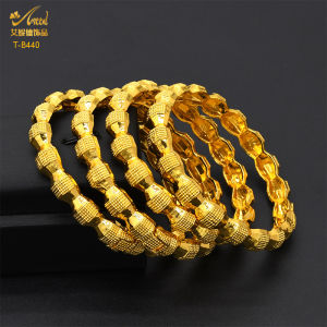 24k Gold-Plated Bracelet Dubai Wedding India Nigeria Womens Bride Alluvial Gold Bracelet