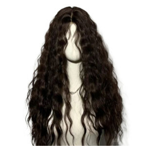 Womens Long Curly Hair Wig Center Part Bangs Wool Roll In Corn Perm Fashion Natural Full Head Wig