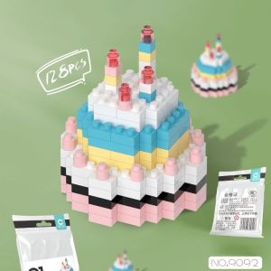 【Scten】 บล็อกตัวต่อเค้กวันเกิด น่ารัก ตัวต่อ DIY บล็อกของเล่น ส่งสาว ของขวัญวันเกิด พร้อมไฟ