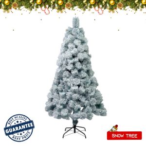 8FT Christmas Tree Green Artificial Decor w/ Realistic Branch & Metal Stand & Top-Quality Pine Tree W/FreeShipping