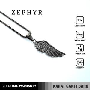 Emrys Liontin Set ZEPHYR Real Titanium Anti Karat Kalung Titanium Pria Wanita