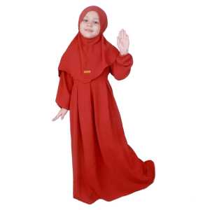 DRESS CRINGLE ANAK PREMIUM TERBARU LENGKAP DENGAN HIJAB SYARI UNTUK USIA 5 SAMPAI 8 TAHUN