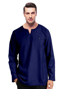 Baju Kurta Koko Pria Muslim Modern Polos Tangan Panjang Kerah V