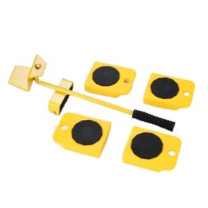 COUPLECOL 5Pcs Bánh xe đa năng Bộ di chuyển đồ nội thất Tiết kiệm công sức Xoay 360 độ Bộ con lăn vận chuyển Công suất cao Tay cầm thoải mái Bánh xe di chuyển thiết bị Trang chủ