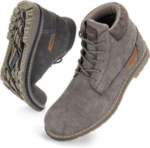 Mens Waterproof Mid-Top Chukka Boots for Work Everyday Wear Casual Outdoor