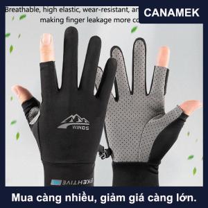【CANAMEK】 Mùa hè Kem chống nắng găng tay phụ nữ mỏng băng lụa chống tia cực tím sương ngón tay màn hình cảm ứng lái xe không trượt Găng tay thoáng khí