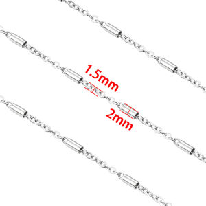 316L chữ thập bằng thép không gỉ vòng dây tròn 18K vàng đánh bóng Clip hạt ống số lượng lớn chuỗi phù hợp với tự làm trang sức làm Vòng cổ phát hiện